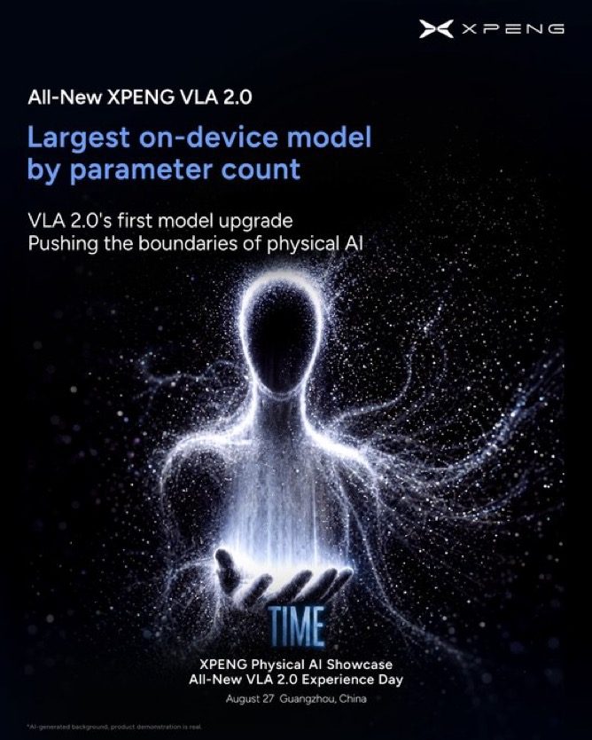 Official English TIME poster - luminous figure, largest on-device VLA model by parameter count