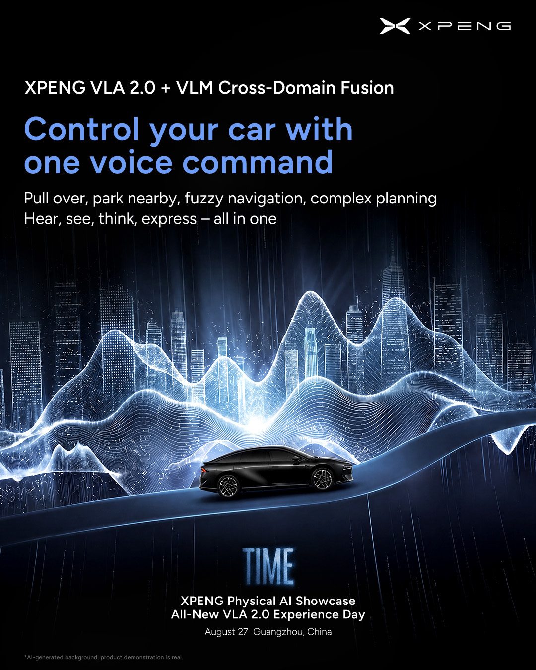 Official English TIME poster - VLA 2.0 plus VLM, control the car with one voice command