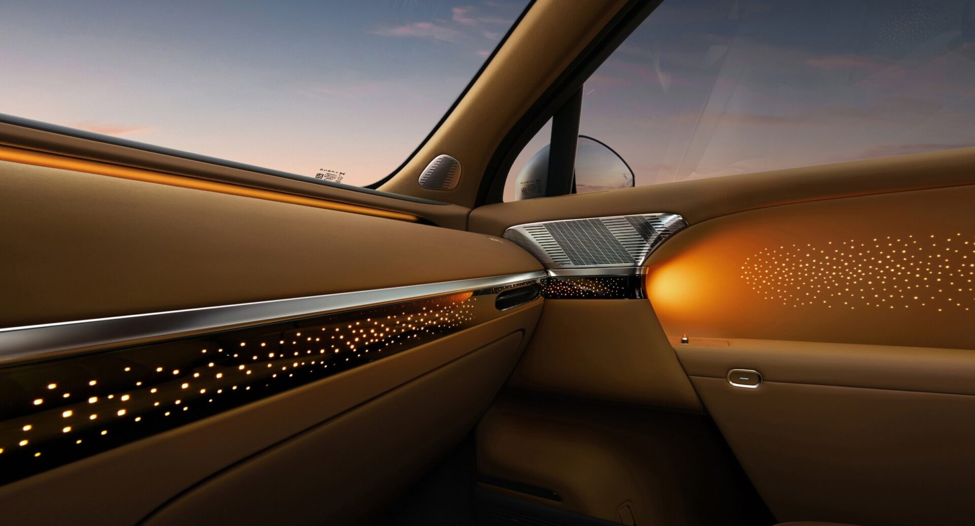 XPENG GX starry-sky ambient door panel lighting
