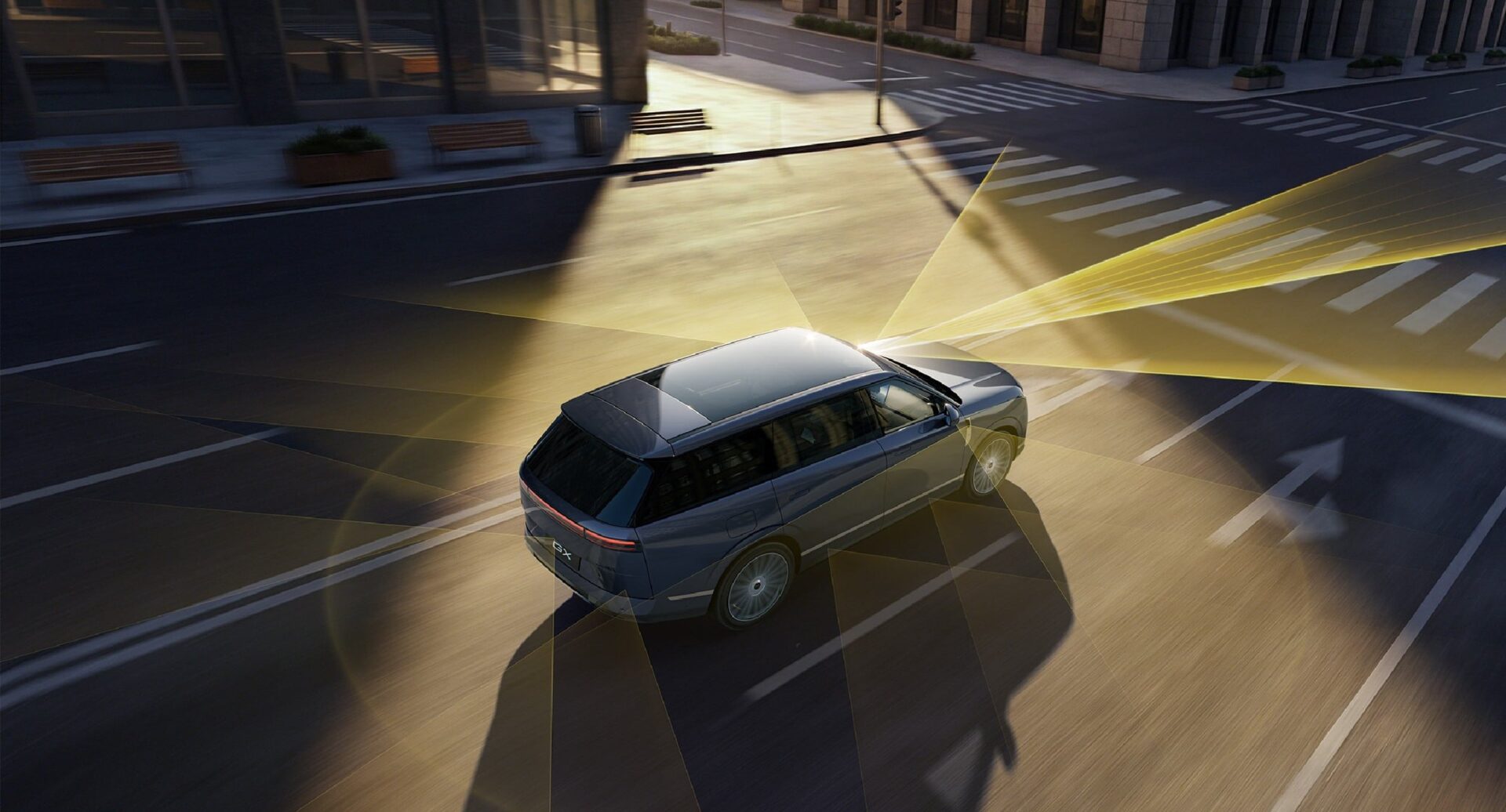 XPENG GX second-generation VLA sensor coverage in city traffic