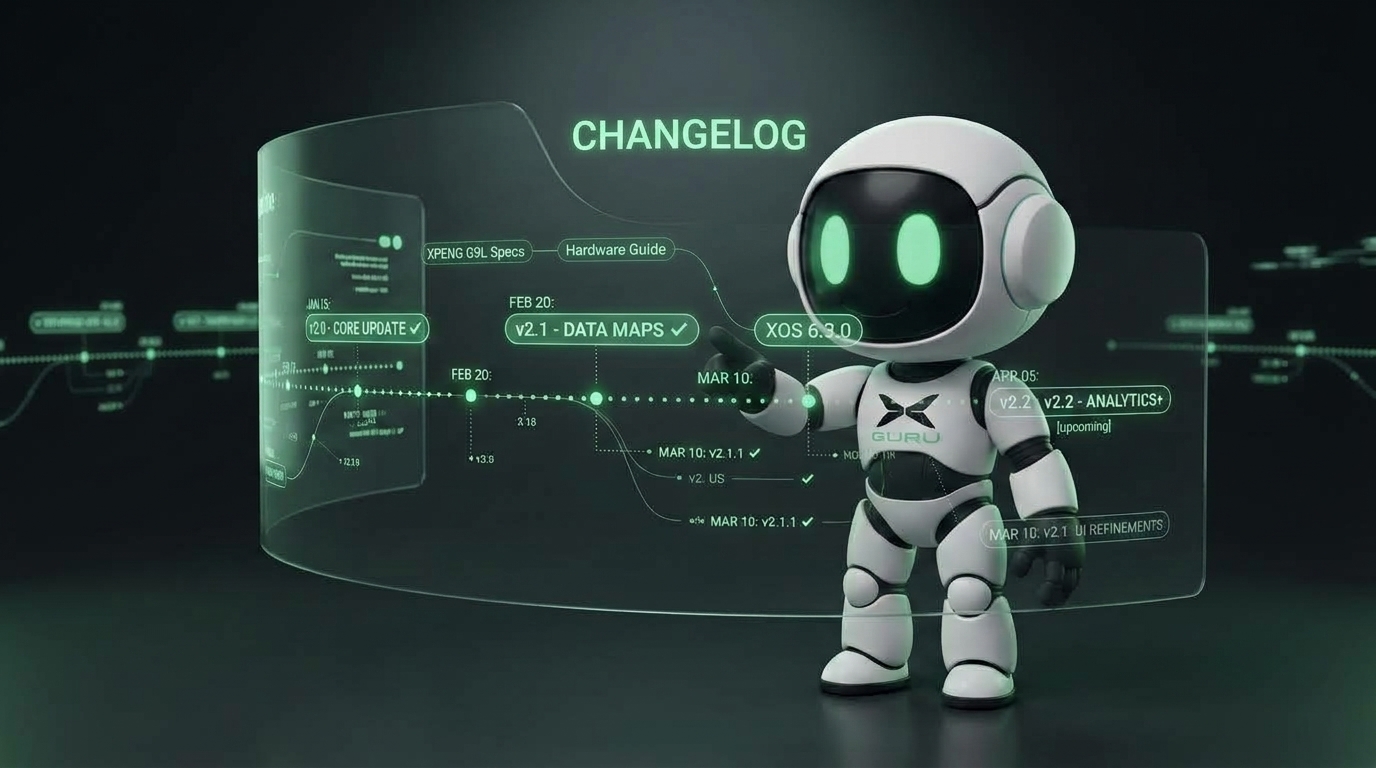XPENG Guru Changelog - what changed, page by page