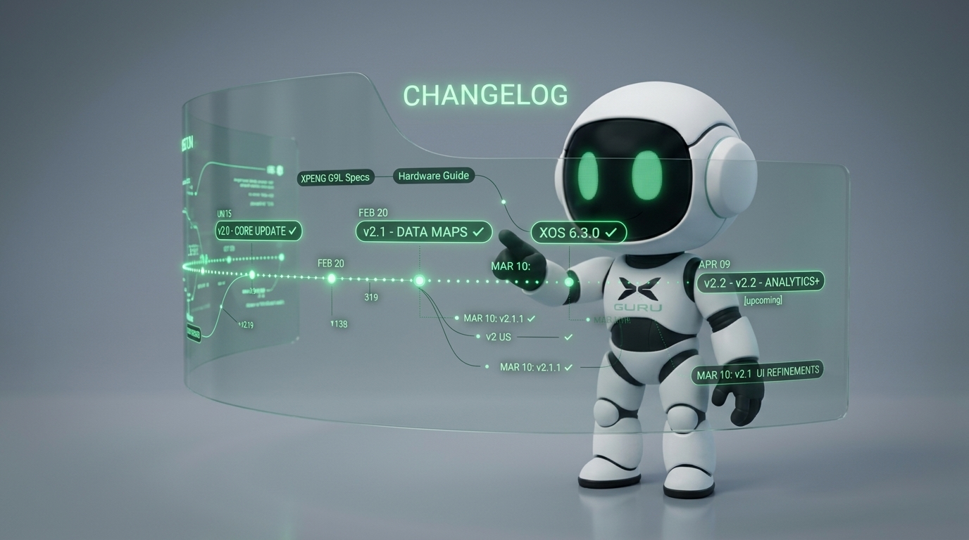 XPENG Guru Changelog - what changed, page by page