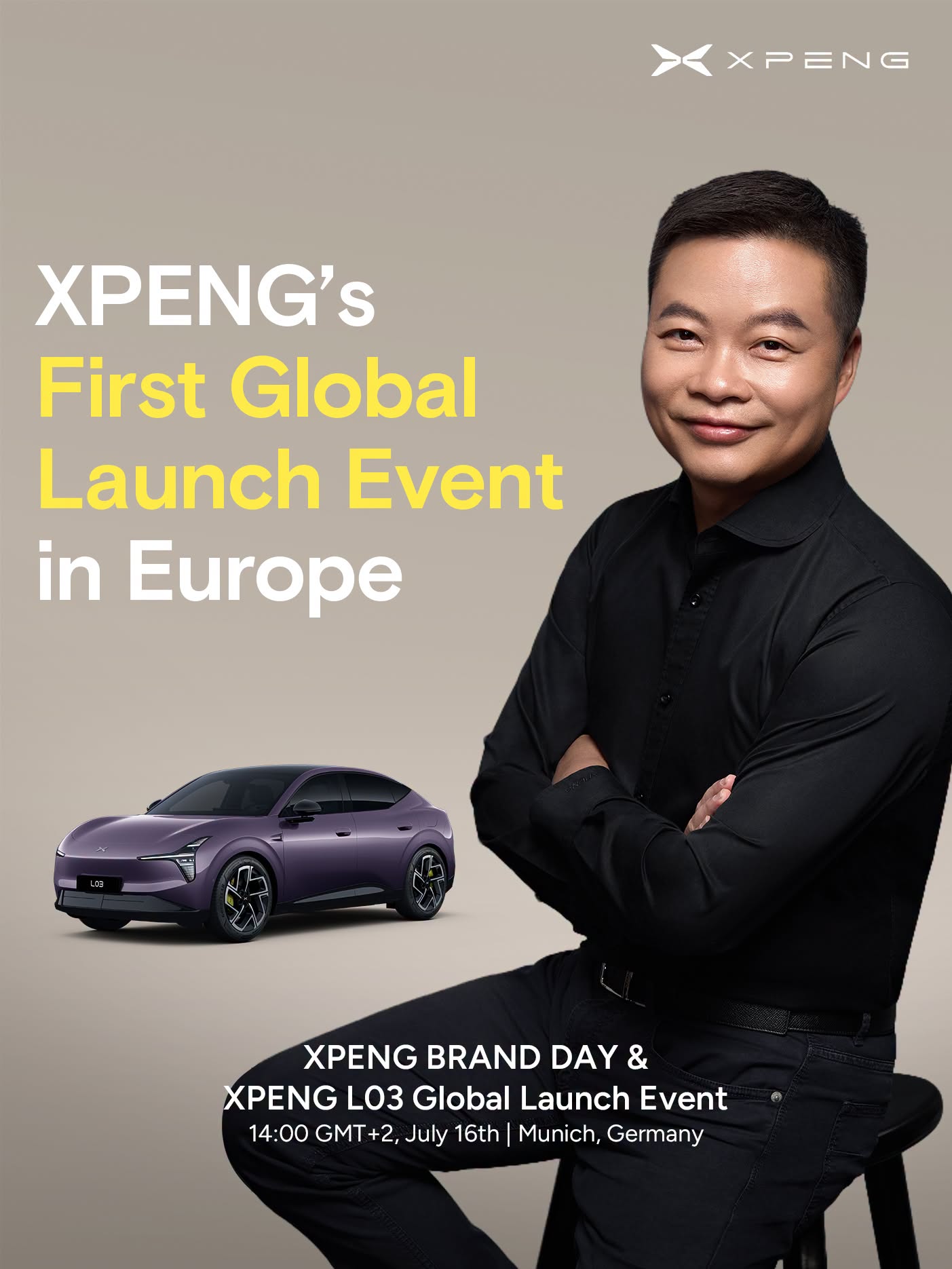 He Xiaopeng - XPENG's first global launch event in Europe, Munich, 16 July 2026