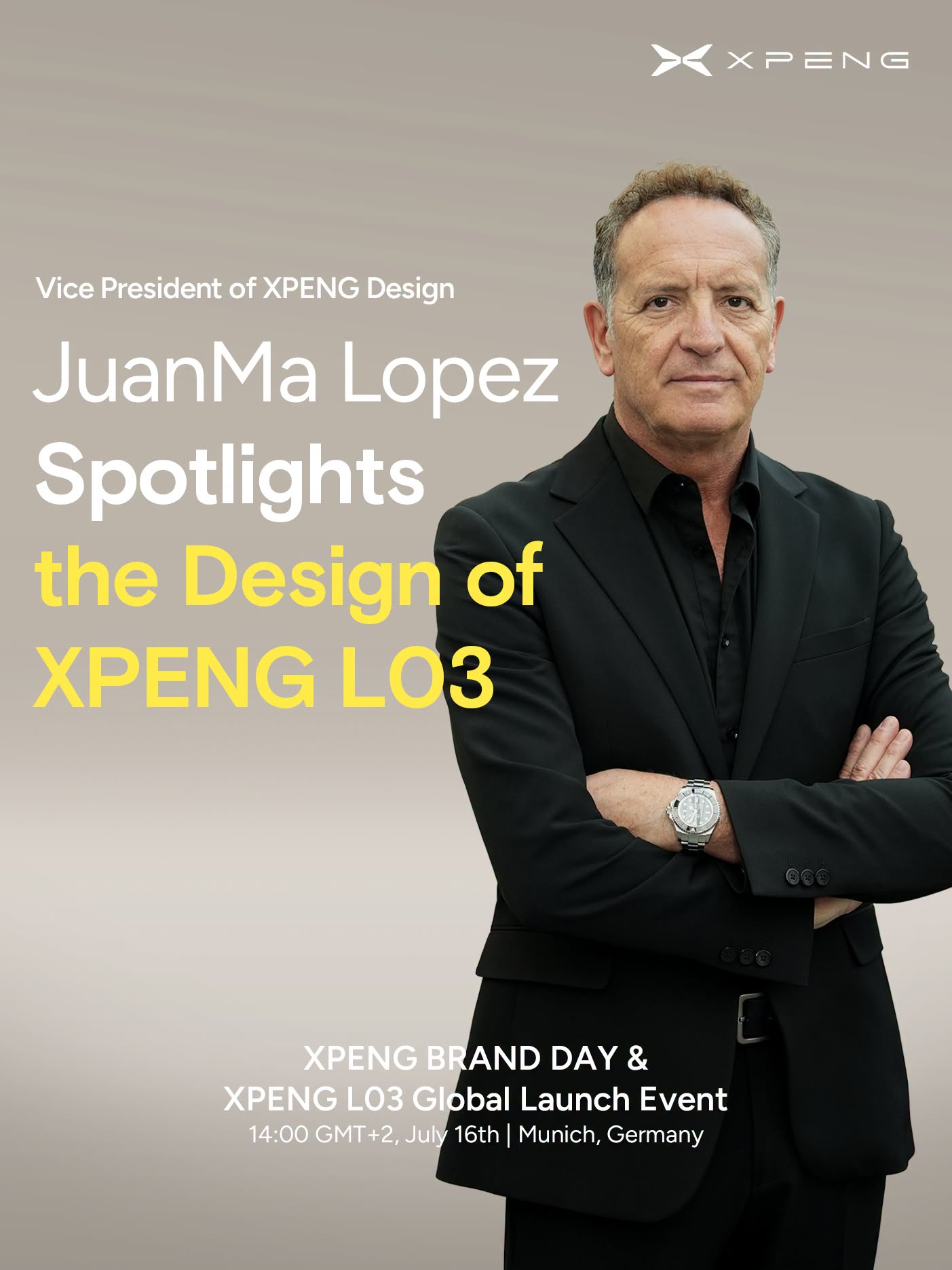 JuanMa Lopez, Vice President of XPENG Design, spotlights the design of the XPENG L03
