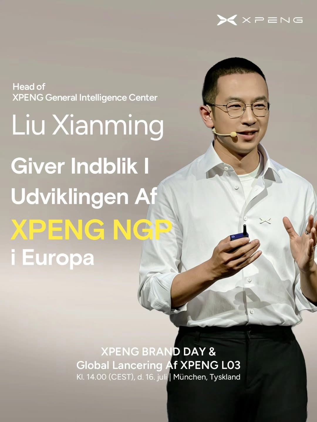 Liu Xianming, chef for XPENG General Intelligence Center, om XPENG NGP i Europa