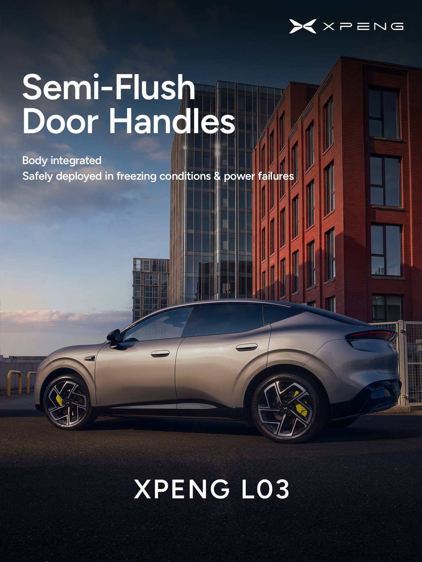 XPENG L03 semi-flush door handles - deploy in freezing conditions and power failures