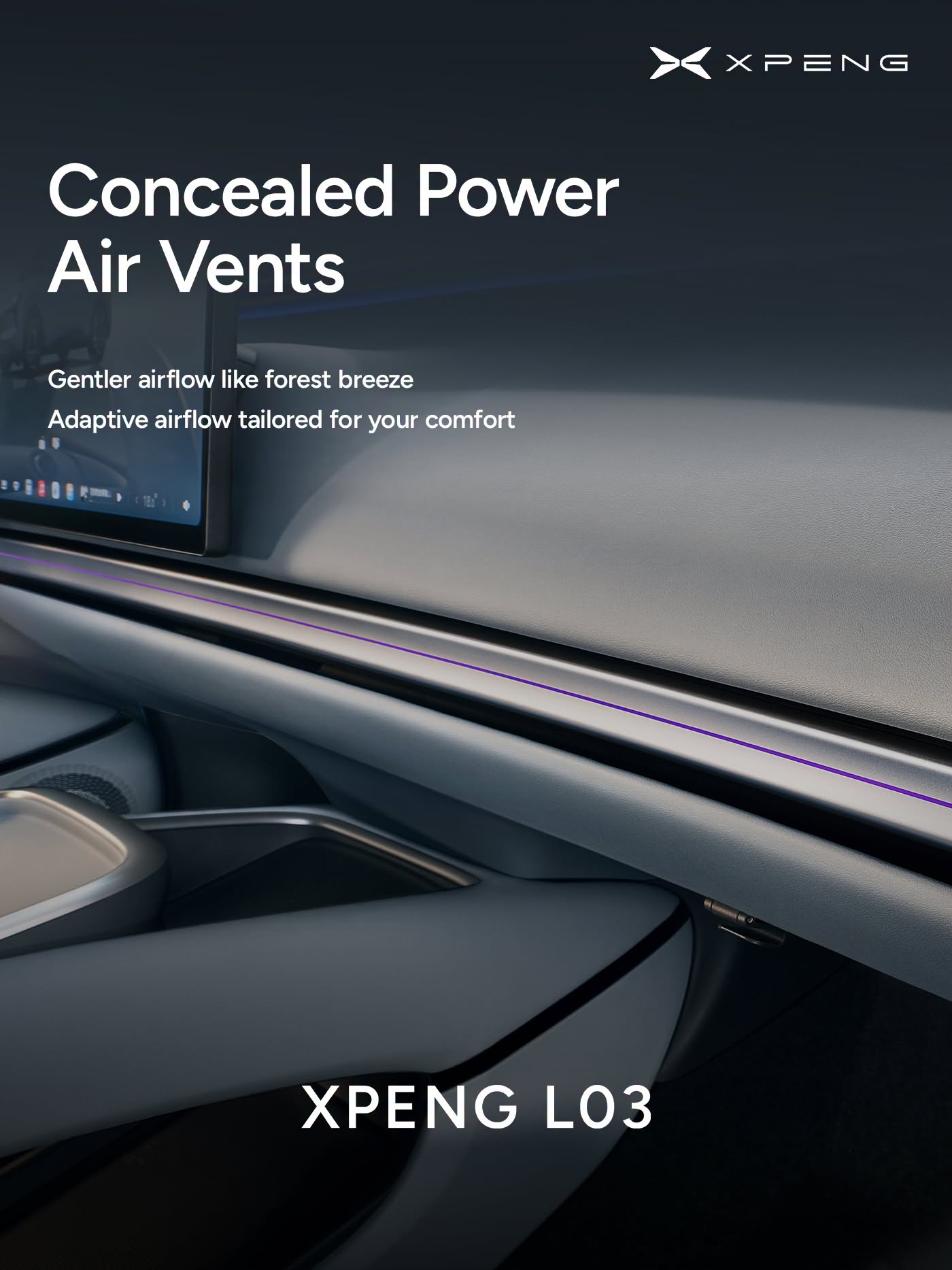 XPENG L03 concealed power air vents