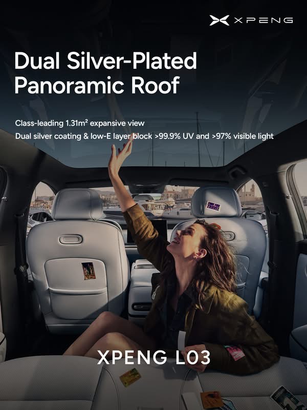 XPENG L03 1.31 m² panoramic roof