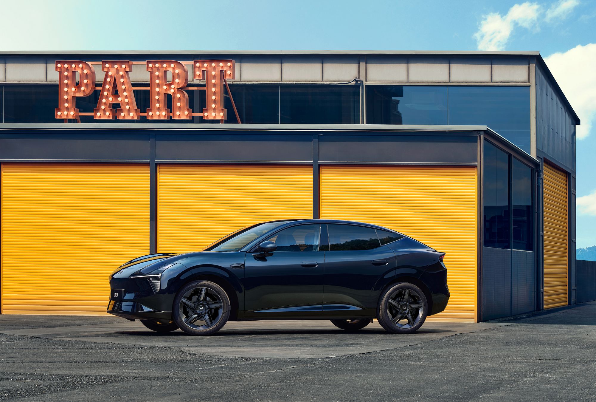 XPENG L03 Black Edition in an urban setting