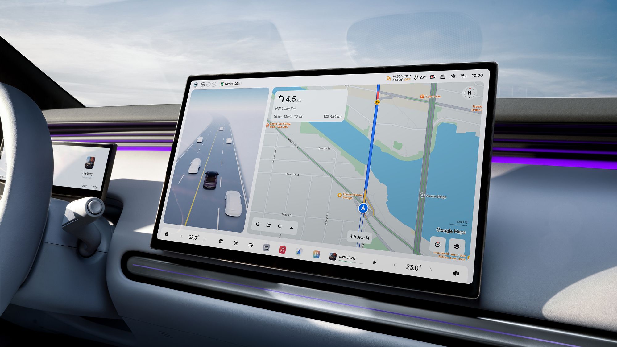 XPENG L03 15.6-inch central touchscreen with Google Maps