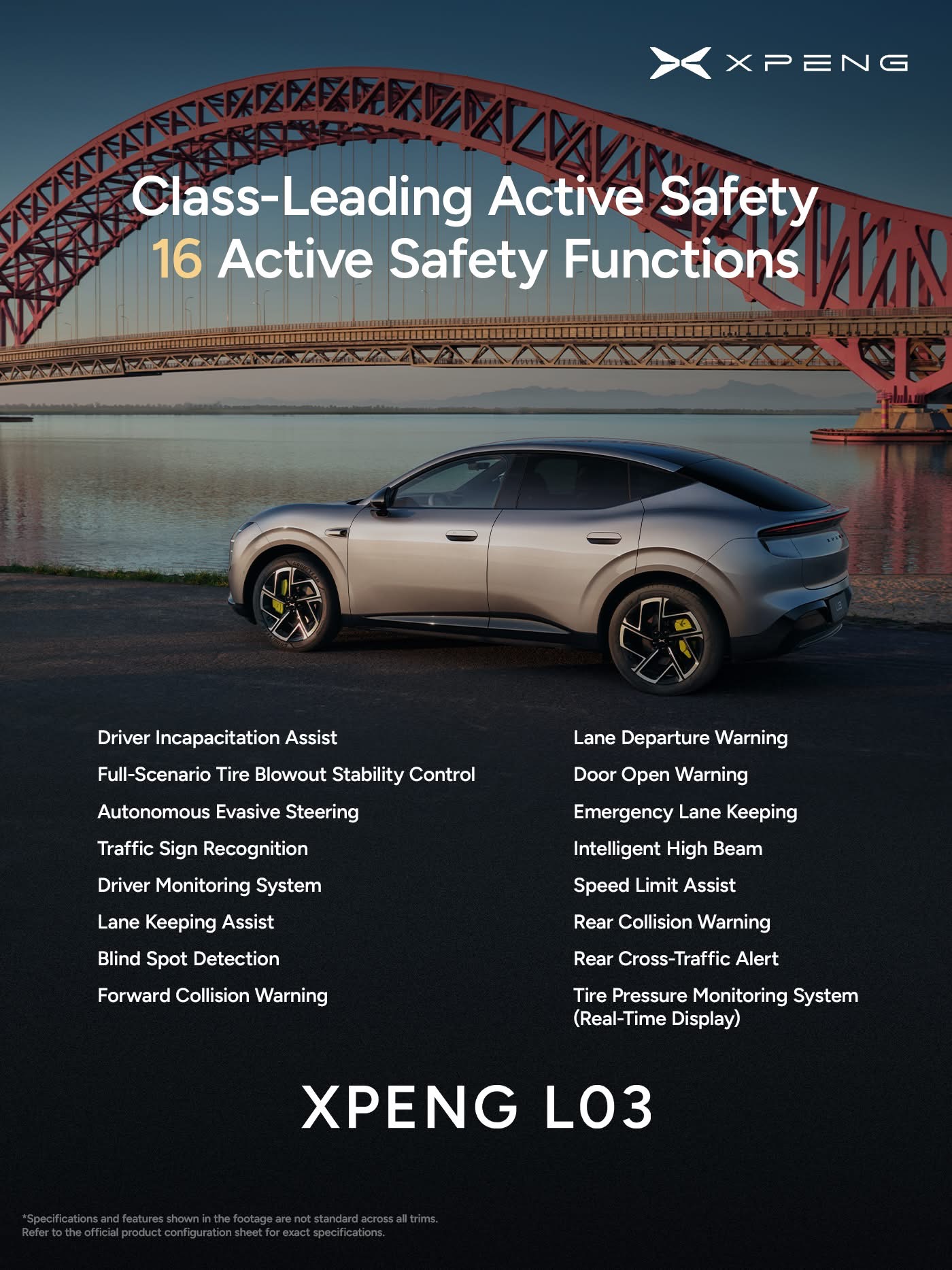 XPENG L03 sixteen active safety functions