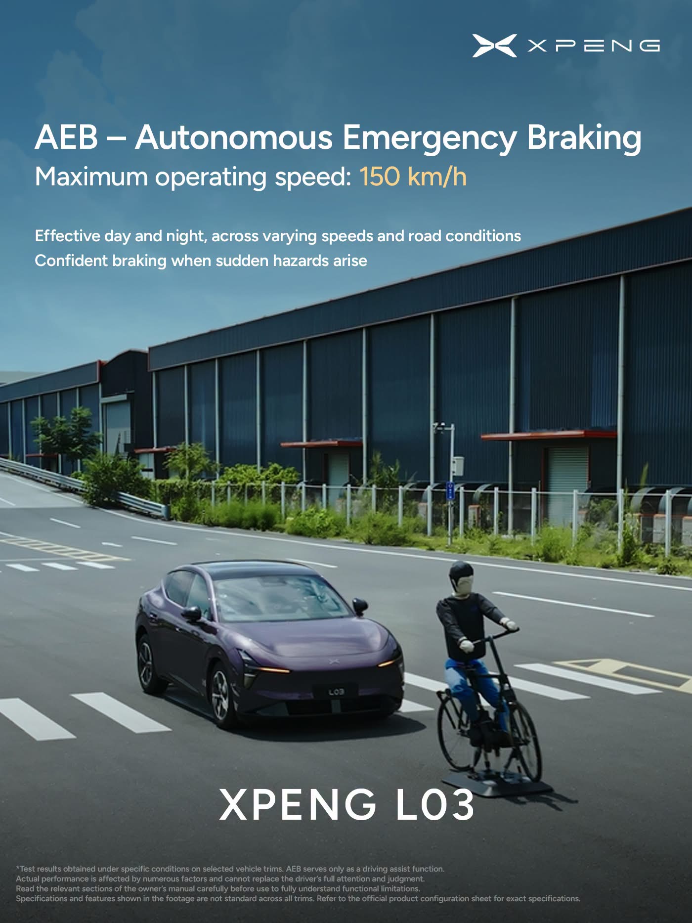 XPENG L03 AEB up to 150 km/h