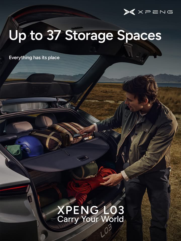 XPENG L03 up to 37 storage compartments