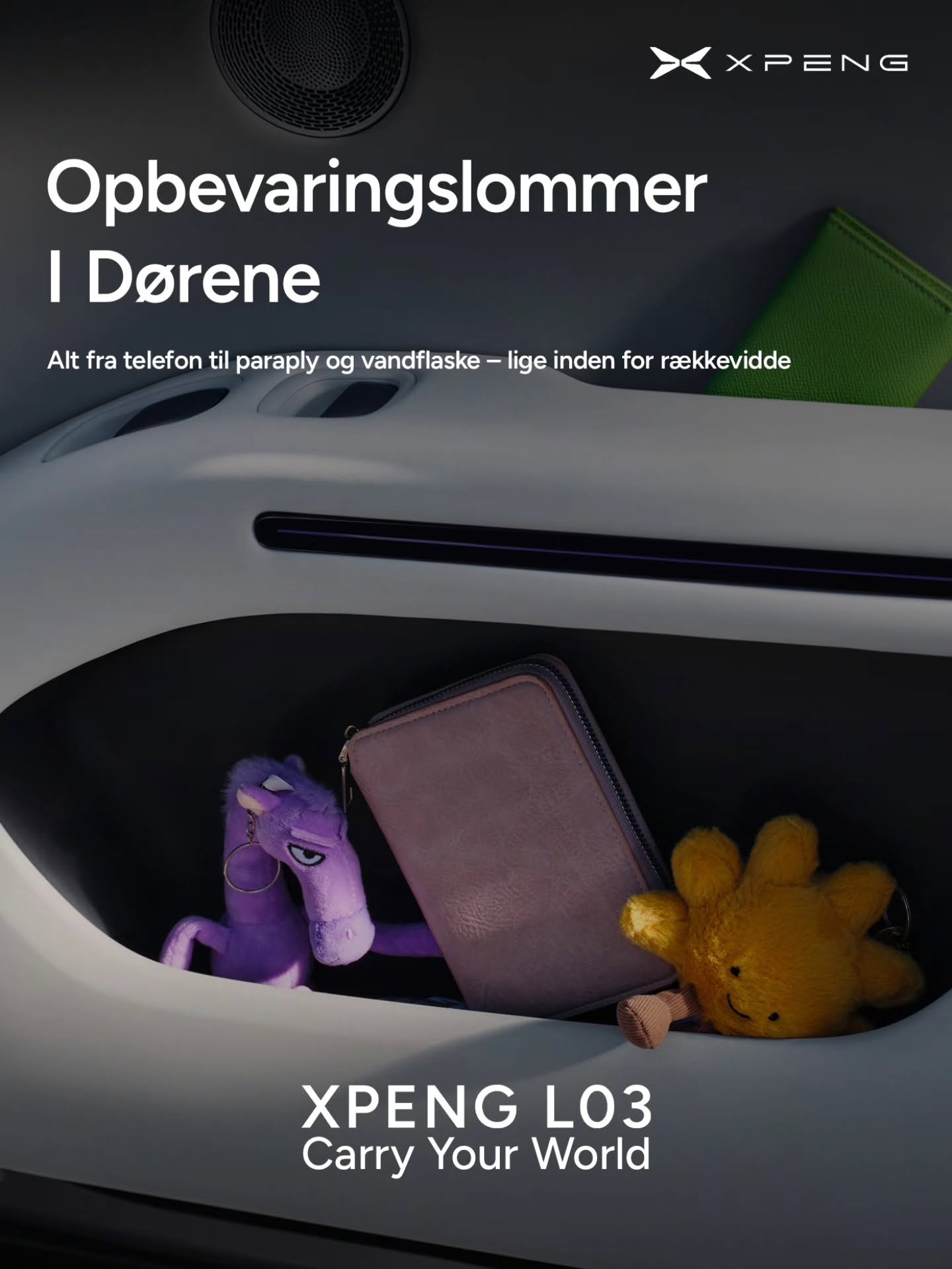 XPENG L03 opbevaringslommer i dørene