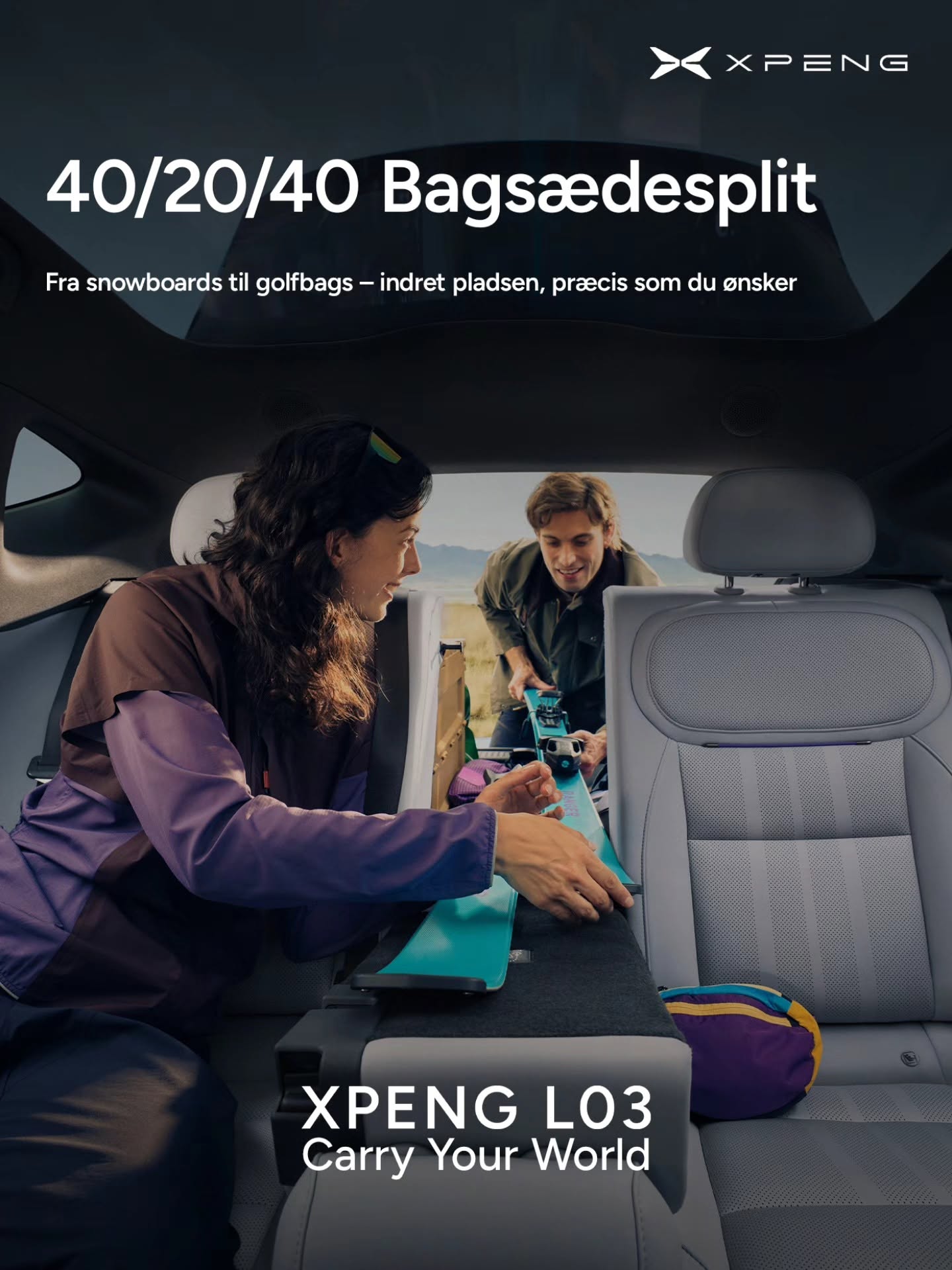 XPENG L03 40/20/40 nedfældeligt bagsæde