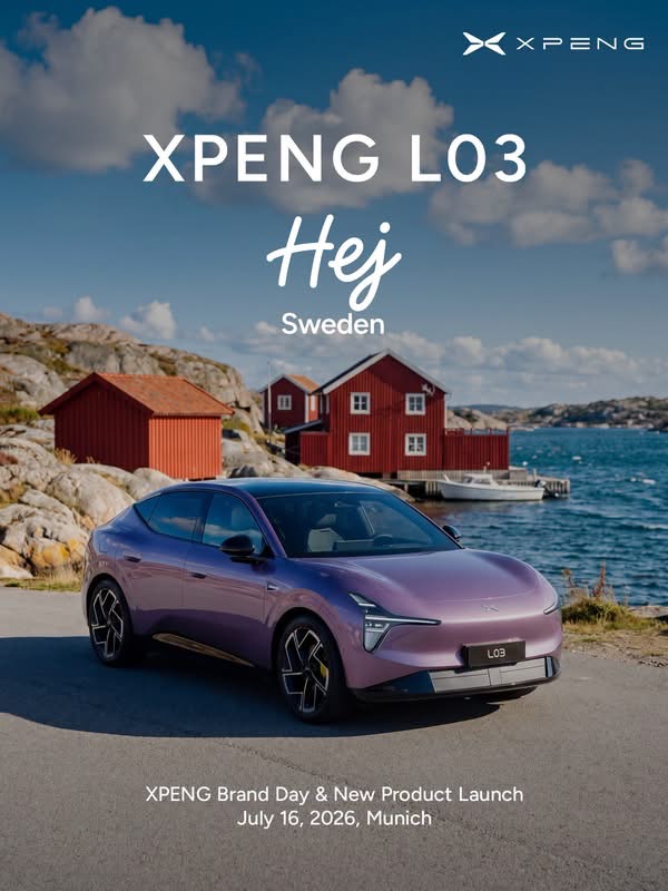 XPENG L03 on the Swedish west coast - Hej Sweden launch teaser