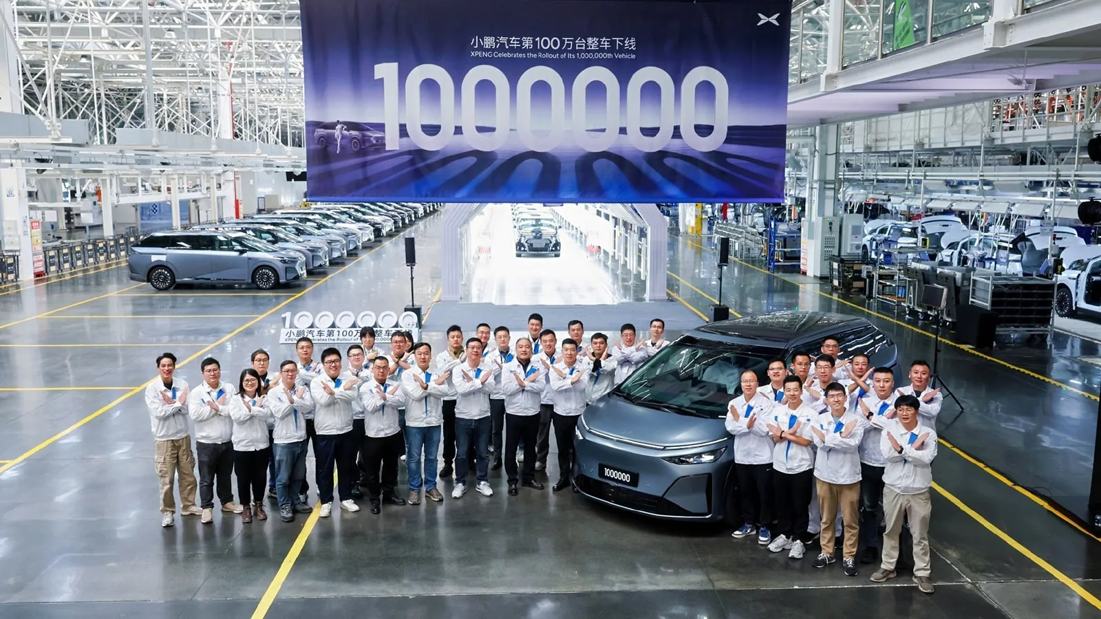 The millionth XPENG was an X9, and the last half-million took 14 months