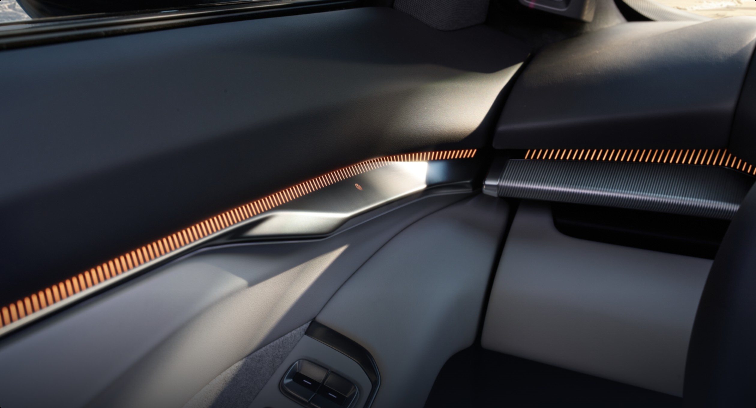 XPENG New P7 Touch Pad in the door panel for custom vehicle controls