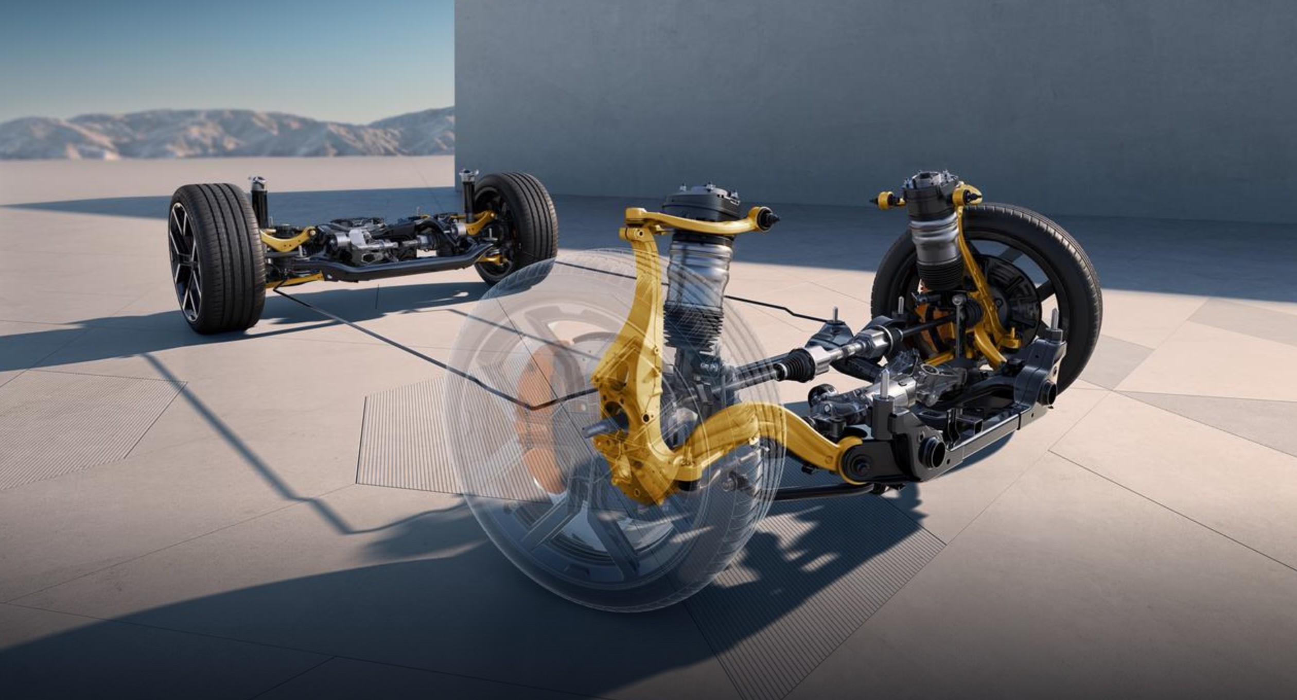 XPENG New P7 front double wishbone and rear five-link suspension