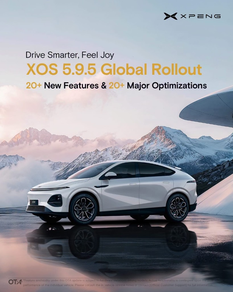 XOS 5.9.5 global rollout - 20+ new features and 20+ major optimizations, XPENG G6 in the mountains