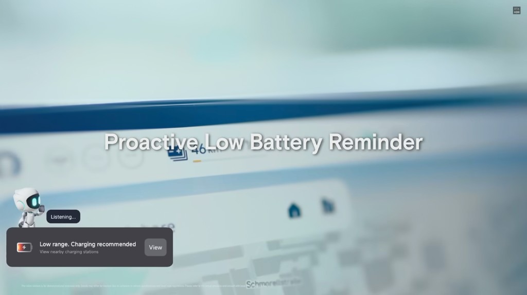 XPENG proactive low battery reminder on Google Maps navigation