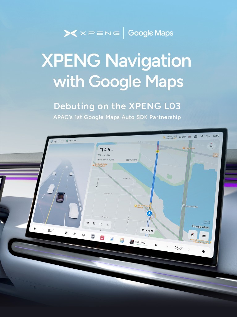 XPENG Navigation with Google Maps - debuting on the XPENG L03